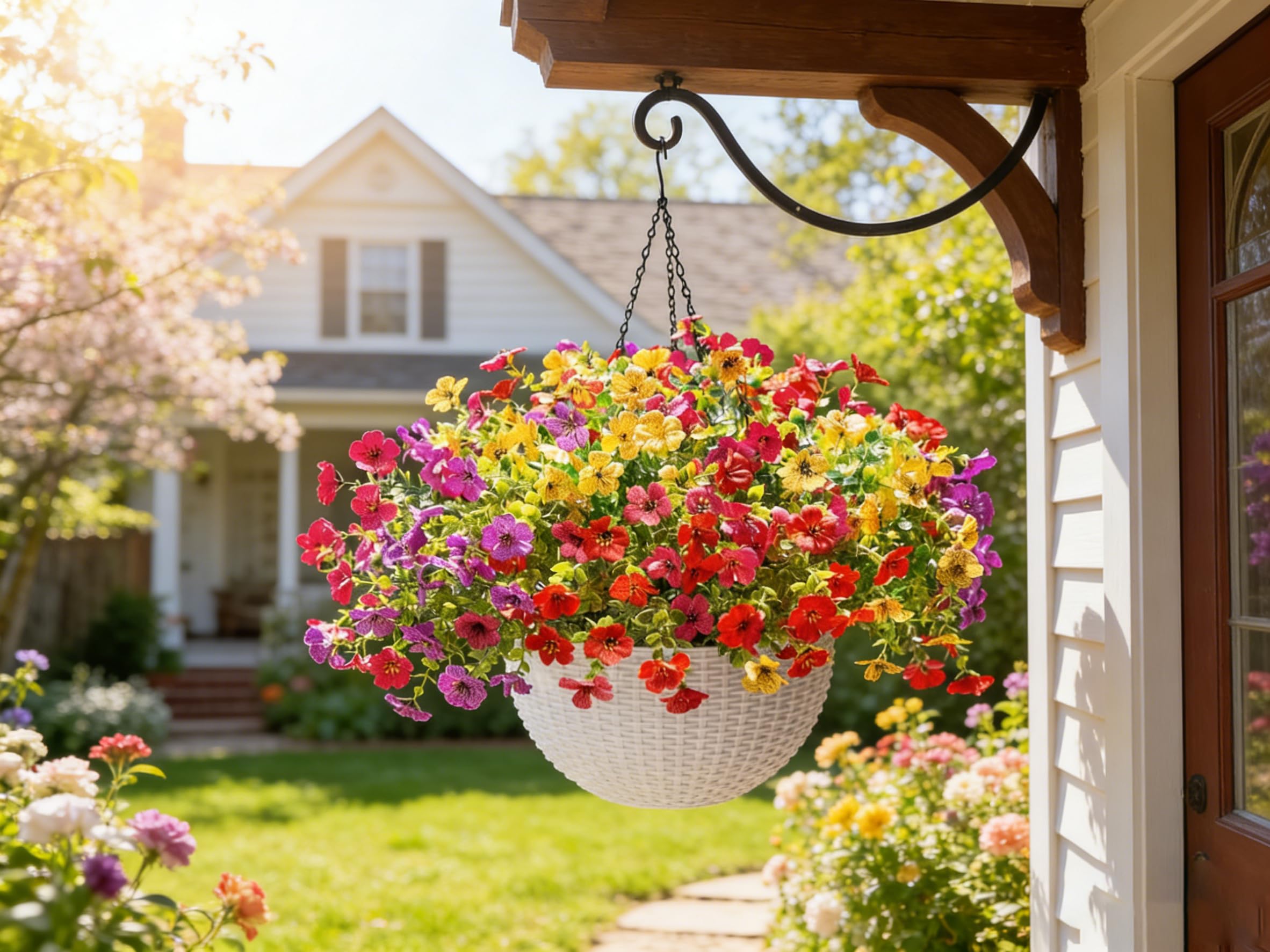 HyeFlora outdoor hanging planter for porch and patio.