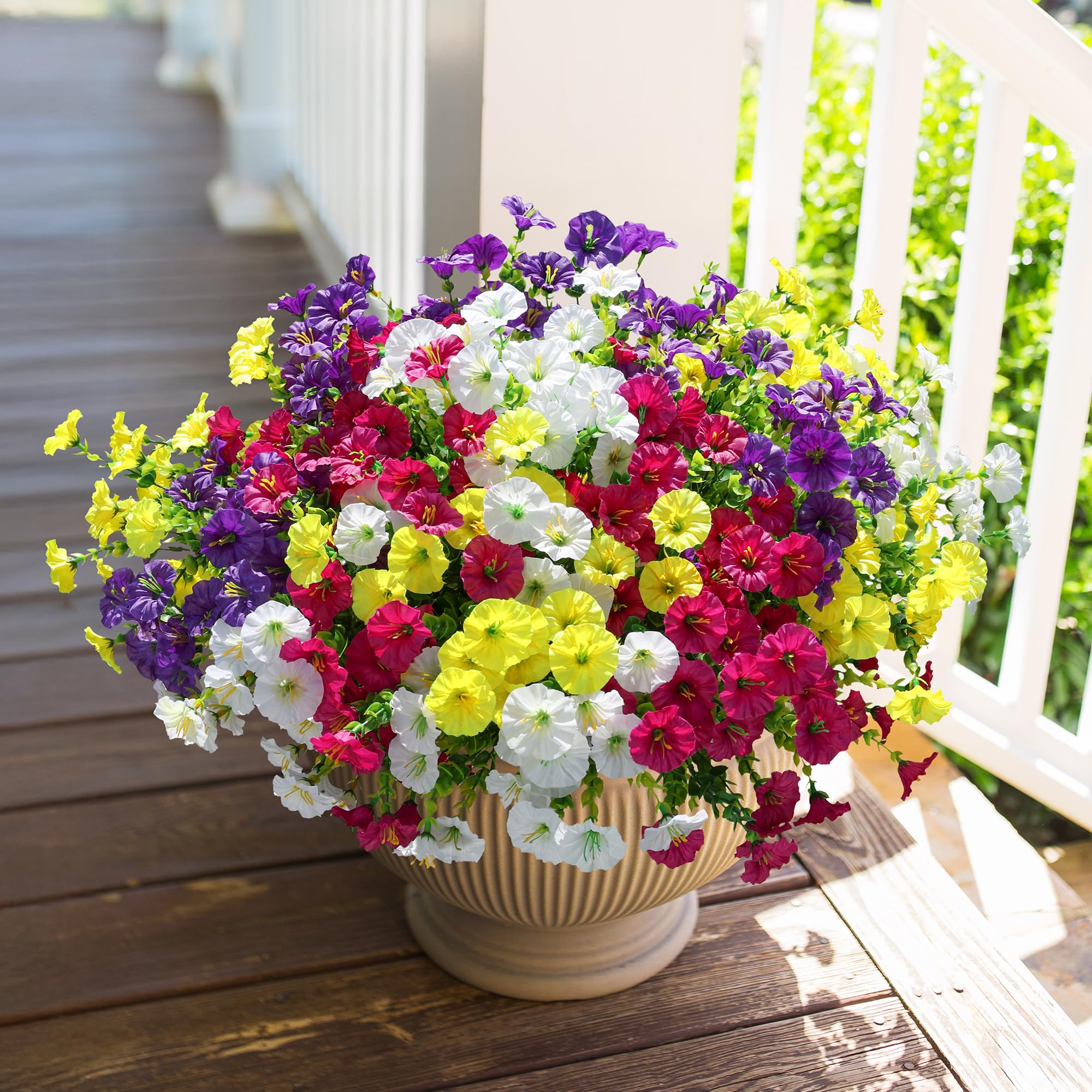 HyeFlora artificial morning glory with eucalyptus for garden decor