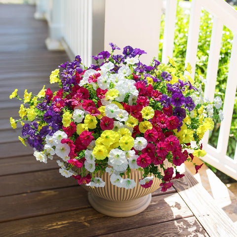 HyeFlora artificial morning glory with eucalyptus for garden decor
