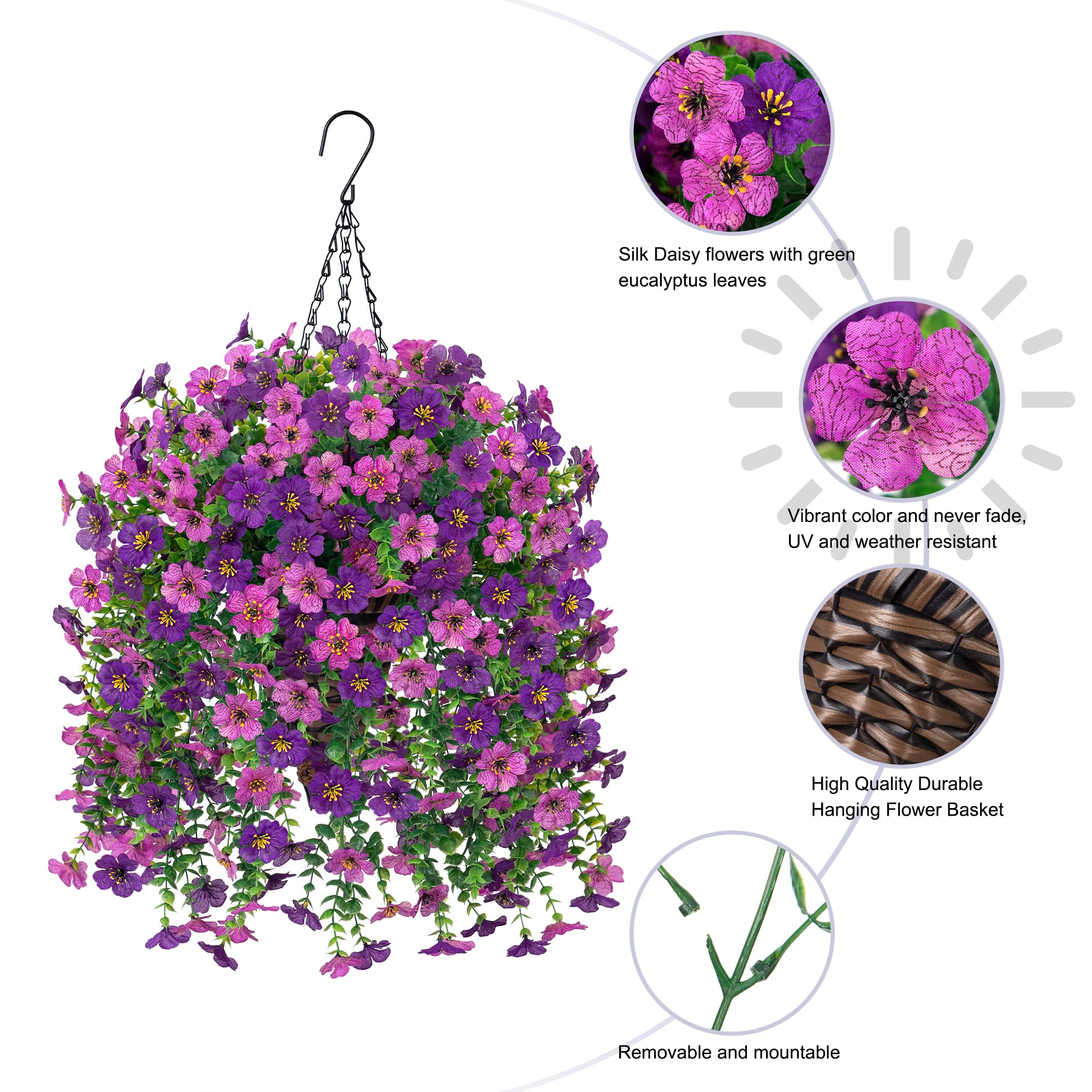 HyeFlora outdoor decor in a patio setup with blooming faux flowers.