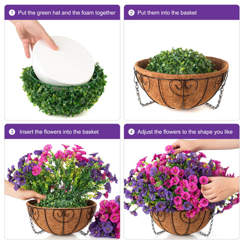 HyeFlora outdoor spring decor hanging basket for patio or balcony
