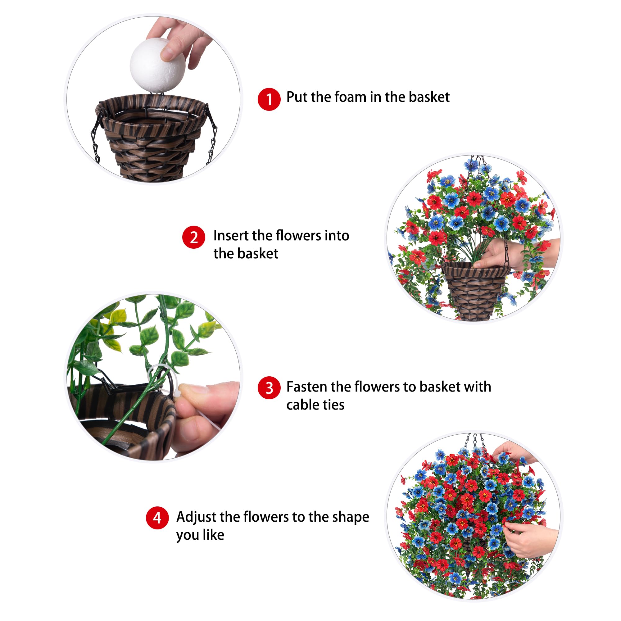 HyeFlora patio décor featuring vibrant blue and red floral accents outdoors.