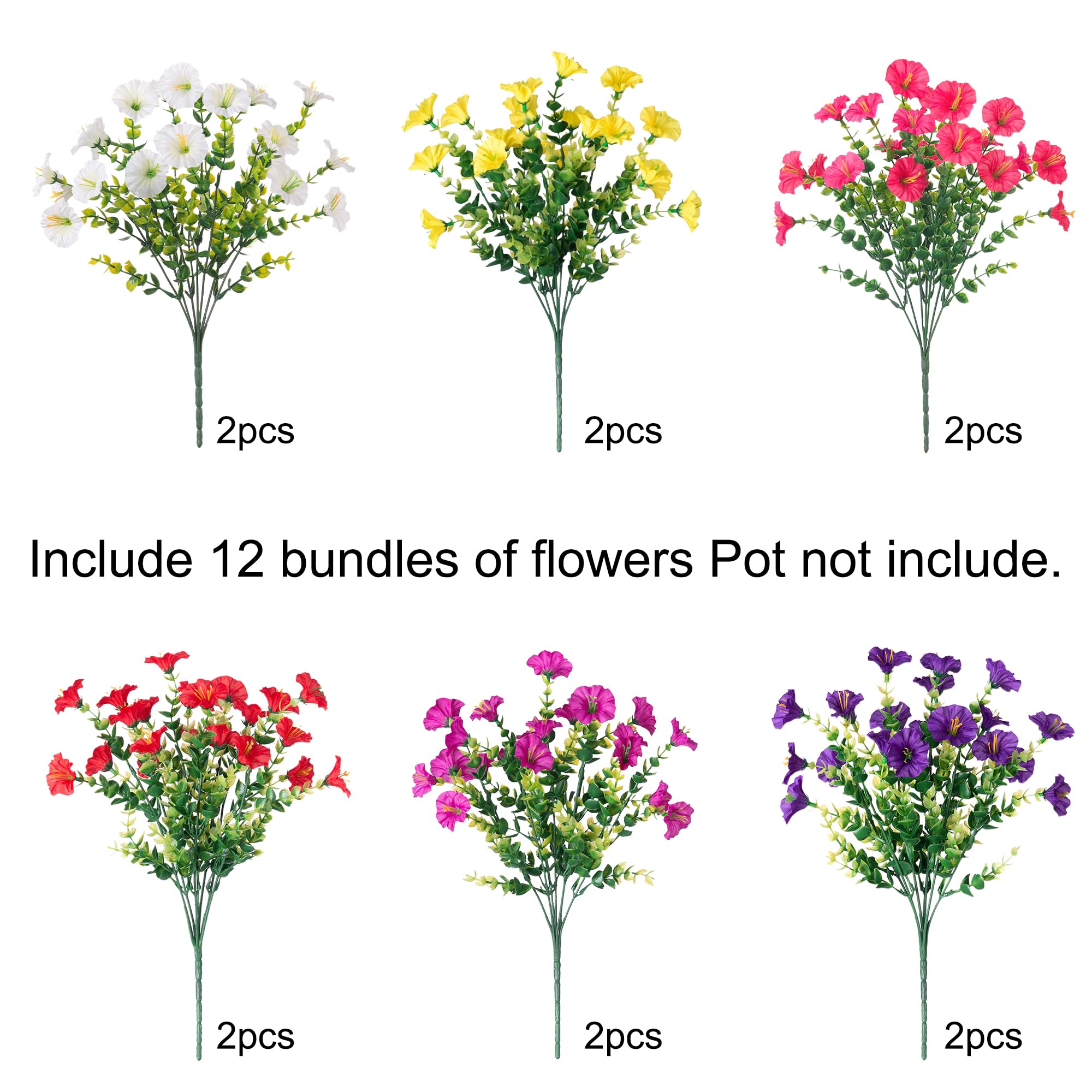 HyeFlora faux flowers for planters provide year round color.