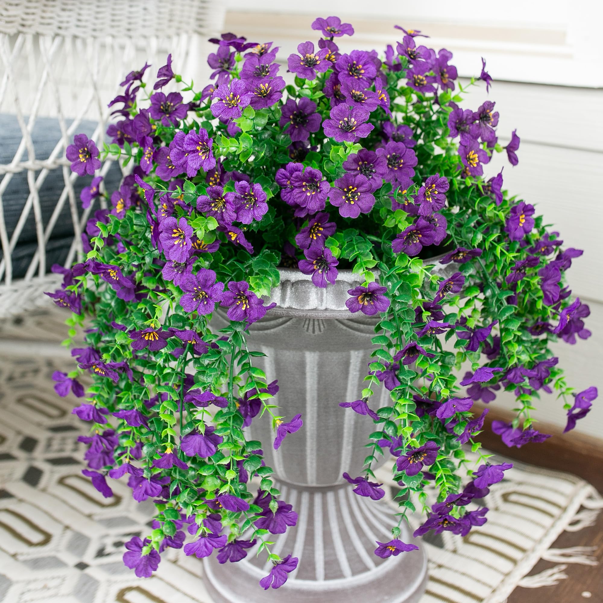 HyeFlora porch decor idea with faux blooms that stay vibrant