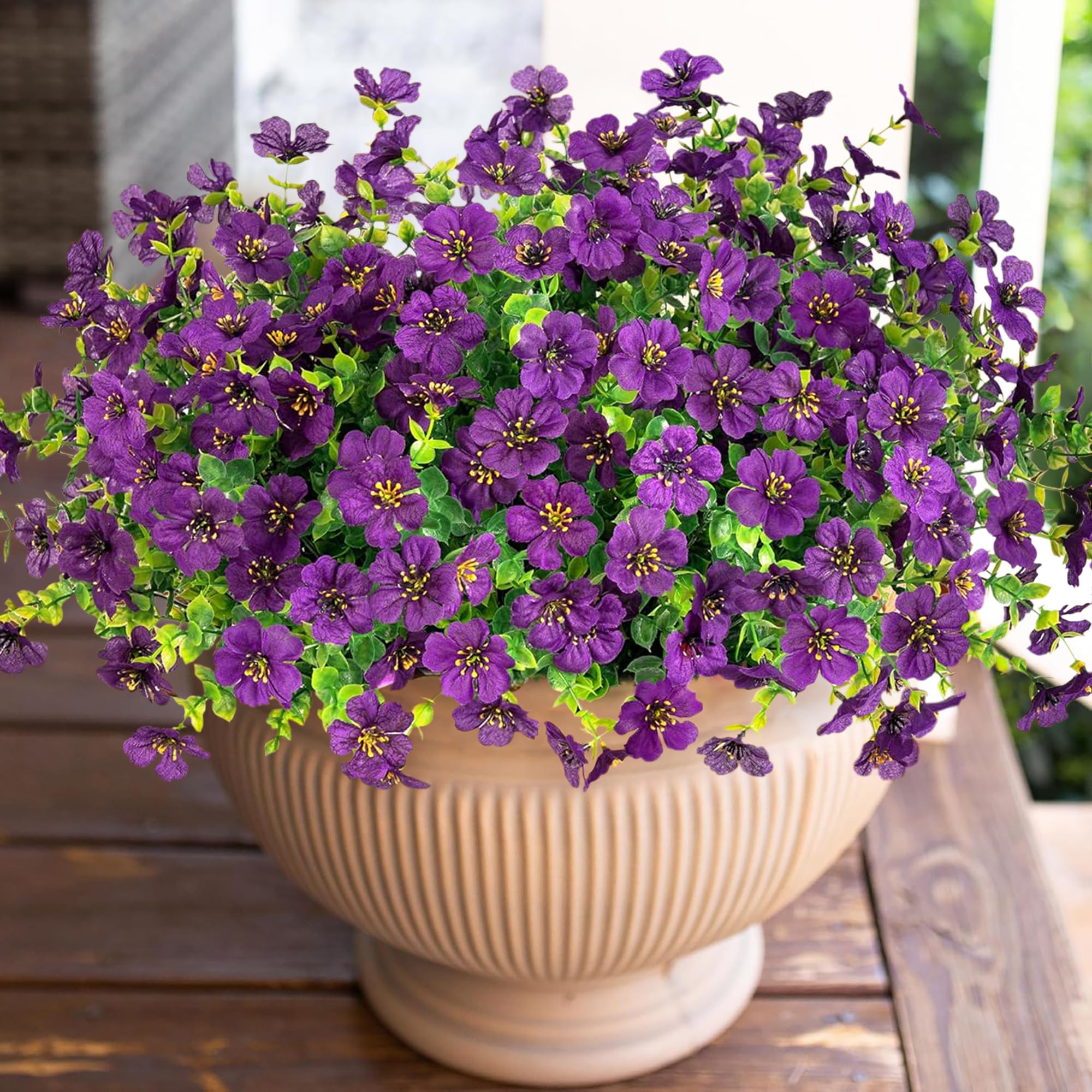 HyeFlora purple daisy bundles in a window box for vibrant appeal