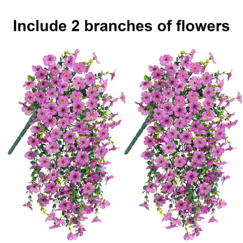 HyeFlora purple hanging flowers for outdoor porch create vibrant low-maintenance decor