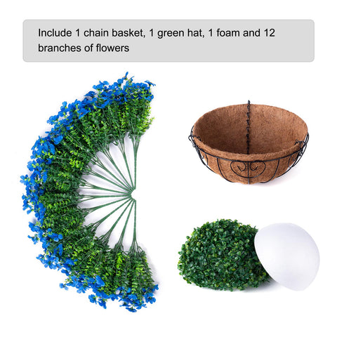 HyeFlora rattan basket and chains detail shows sturdy hanging construction.
