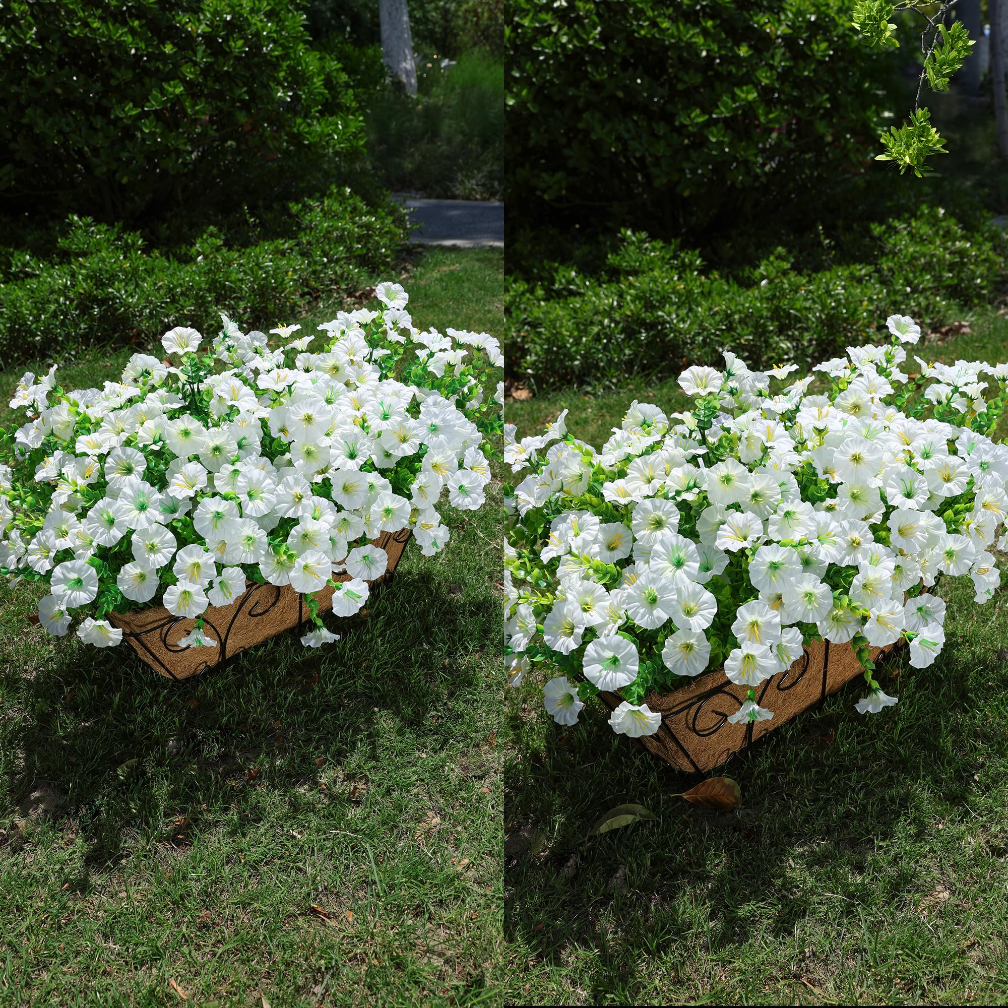HyeFlora realistic outdoor flowers in a planter for patio styling