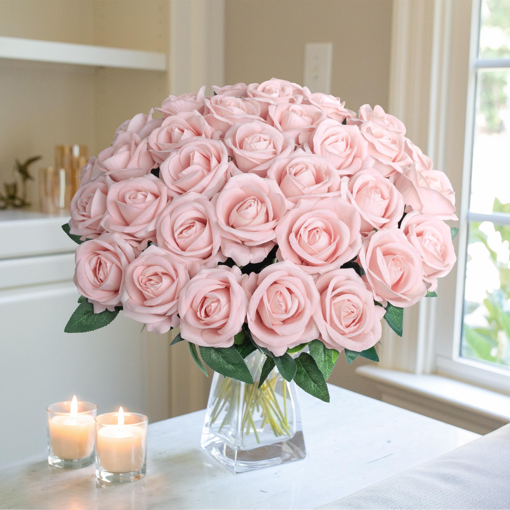HyeFlora blush roses perfect for baby showers with timeless charm.