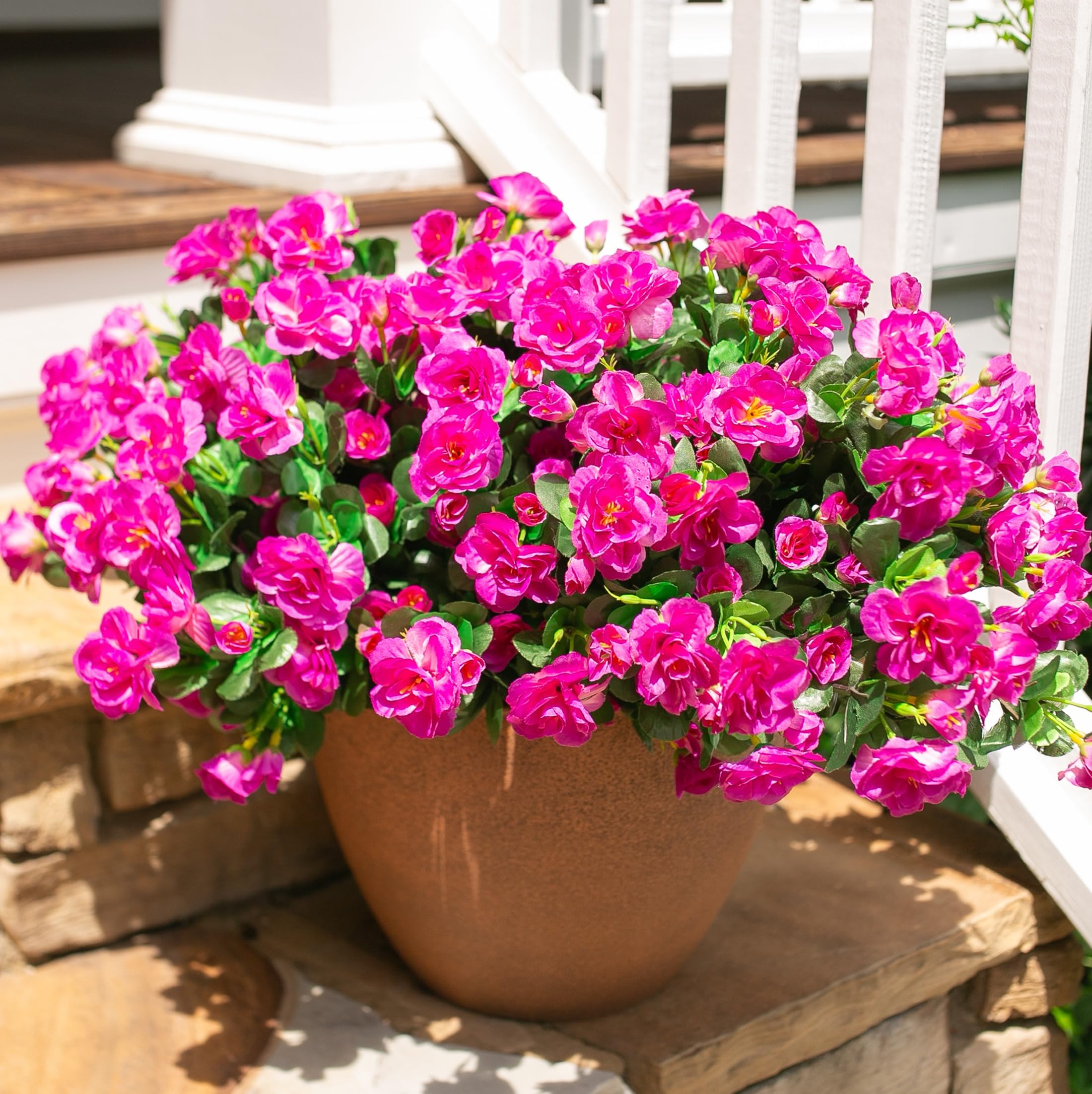 HyeFlora silk camellia detail shows realistic petals for outdoor decor