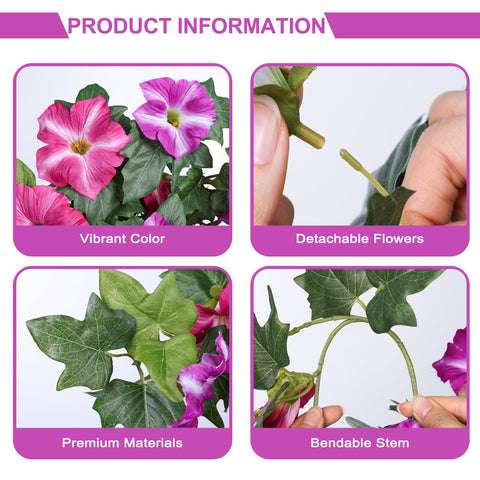 HyeFlora faux petunia flowers in silk for vibrant porch decor year-round.