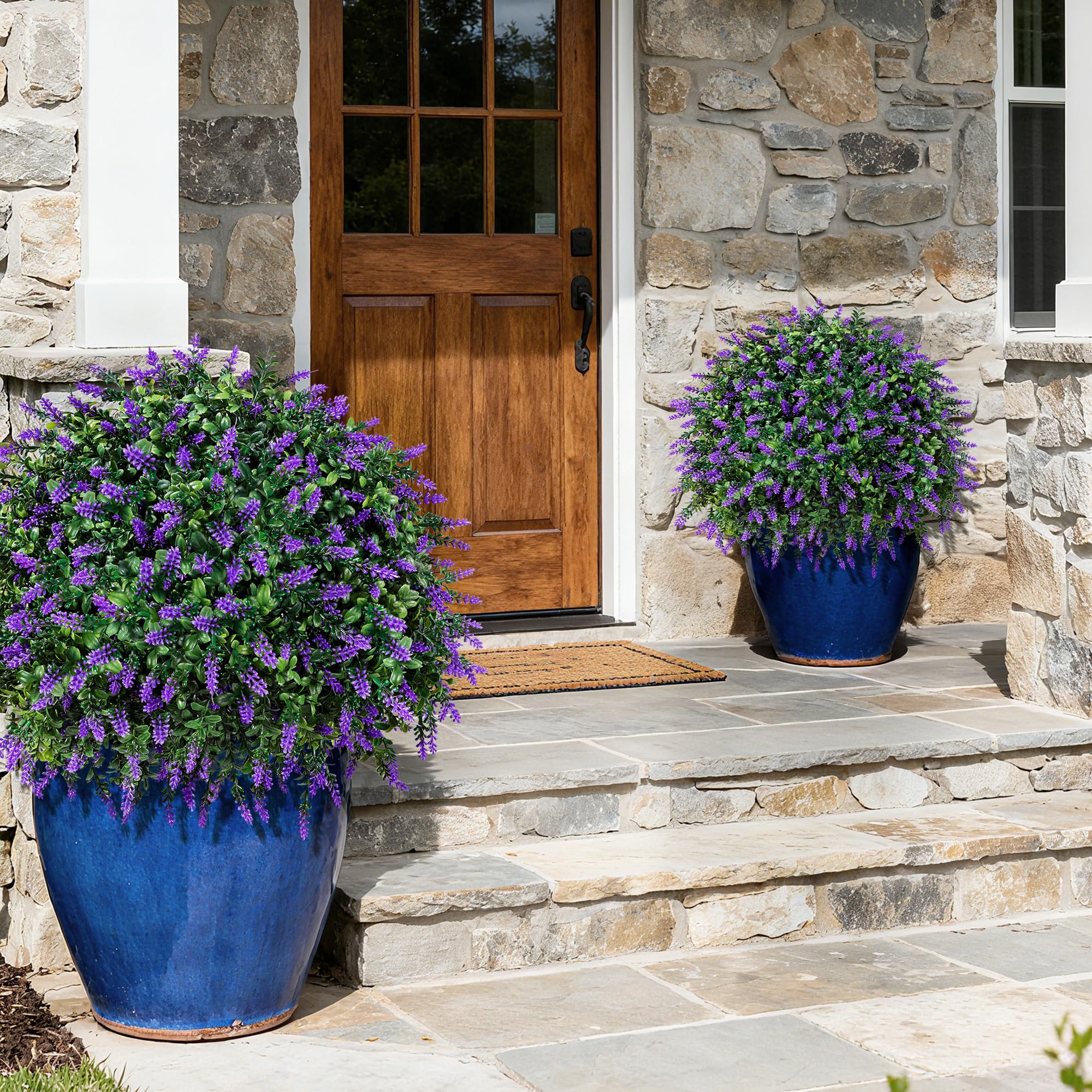 Two pack topiary set from HyeFlora for balanced entry framing