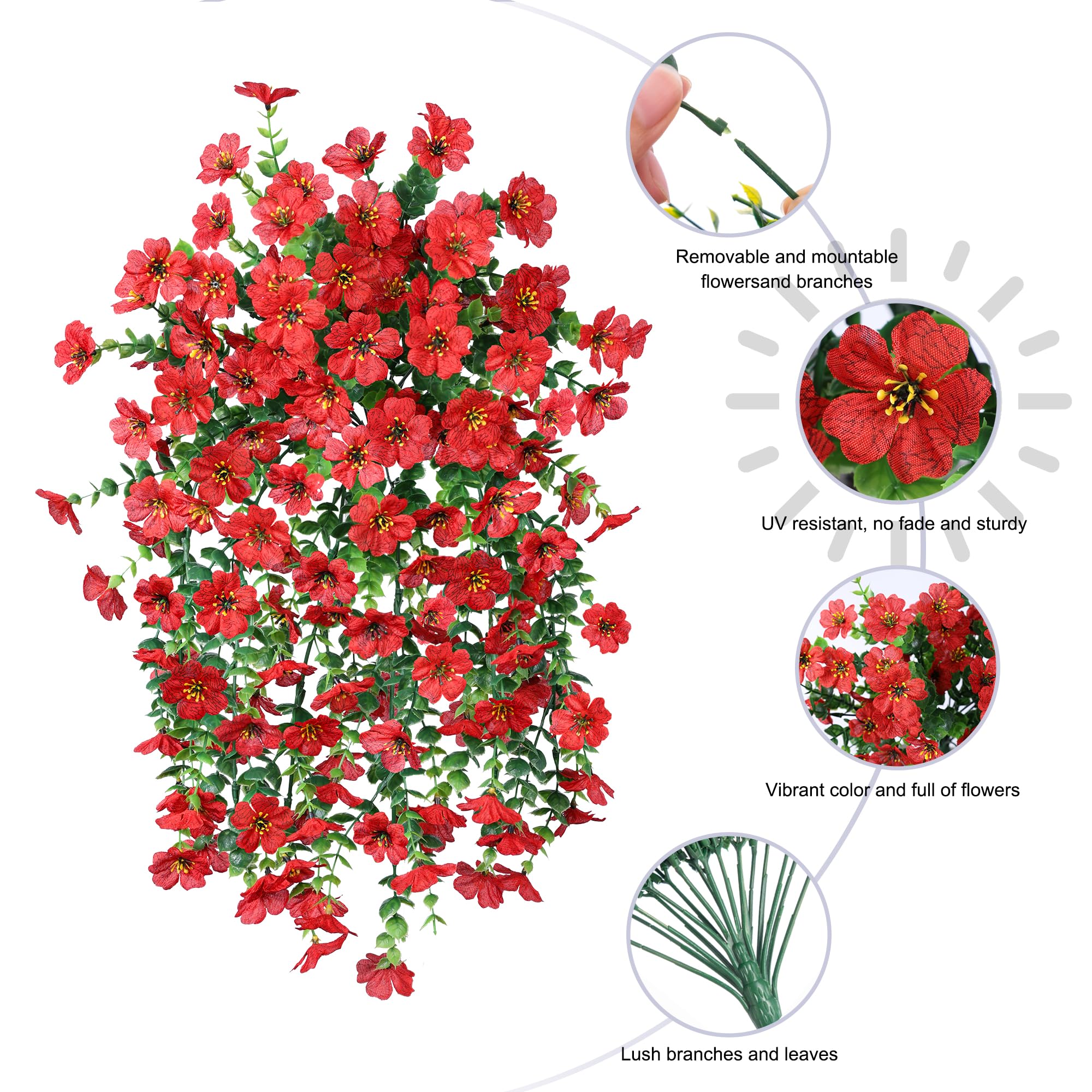 HyeFlora UV resistant hanging daisies for outdoor garden decor