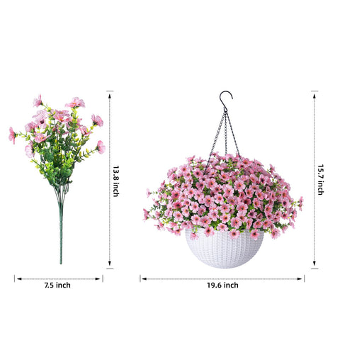 HyeFlora UV-resistant hanging planter with daisy blooms