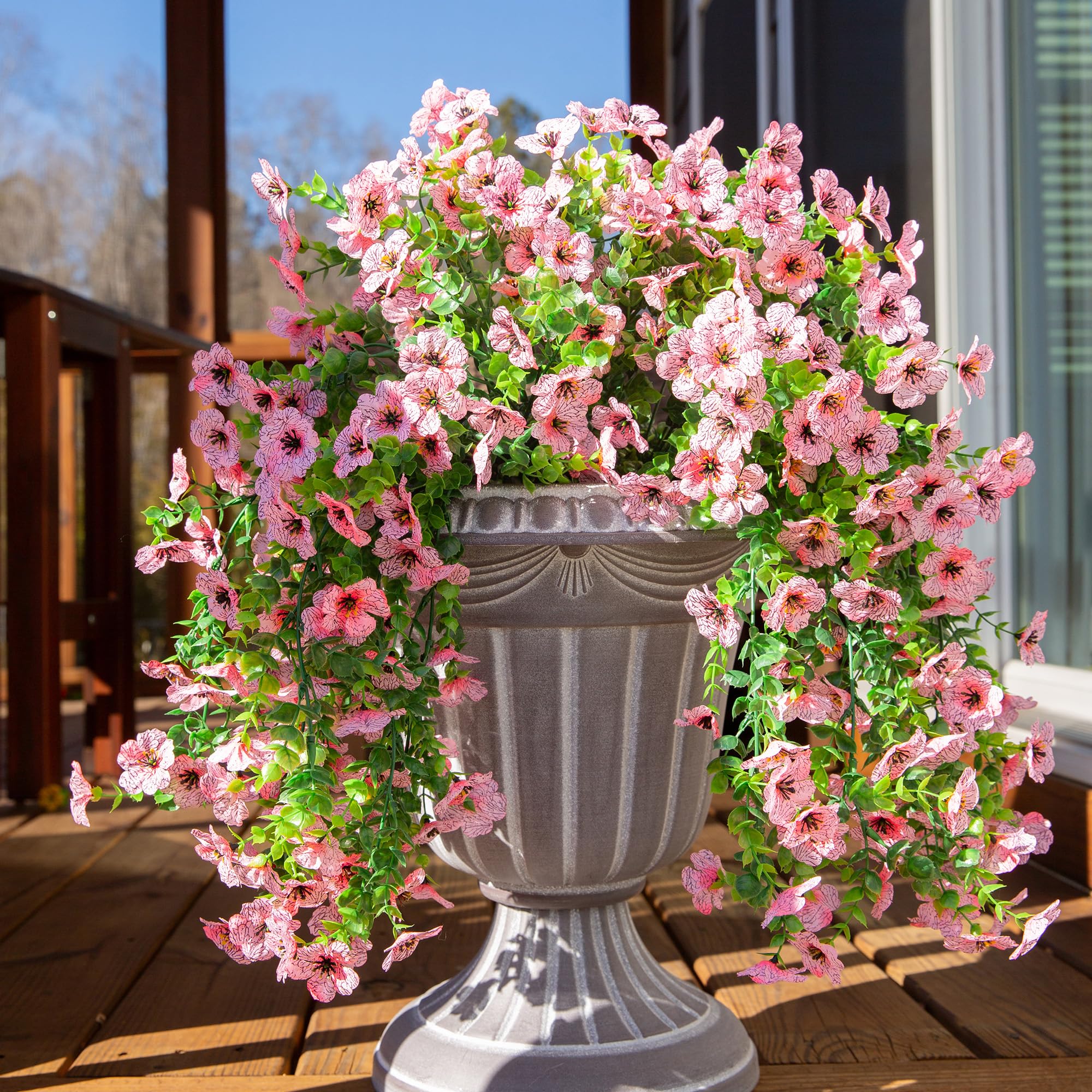 HyeFlora low maintenance hanging blooms that stay fresh without sun or water.