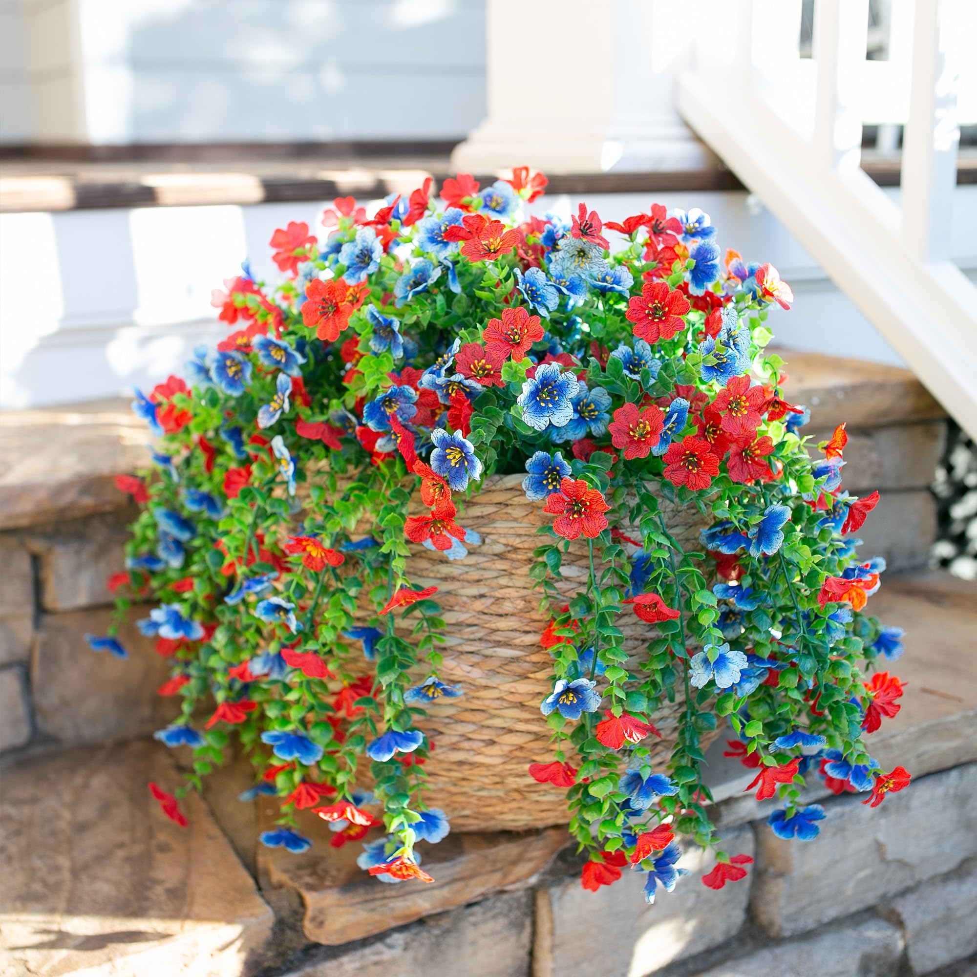 HyeFlora weatherproof faux flowers stay vivid in rain and wind.