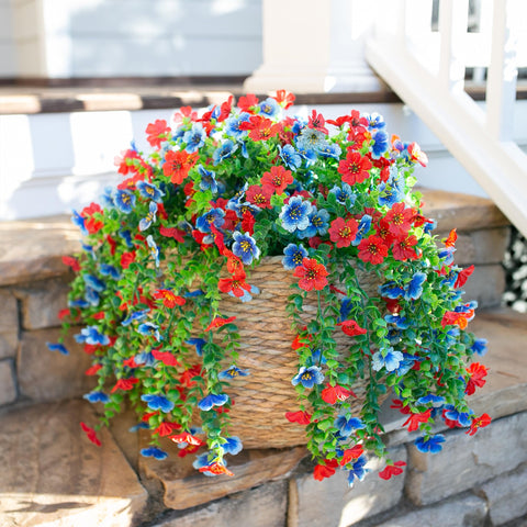 HyeFlora weatherproof faux flowers stay vivid in rain and wind.