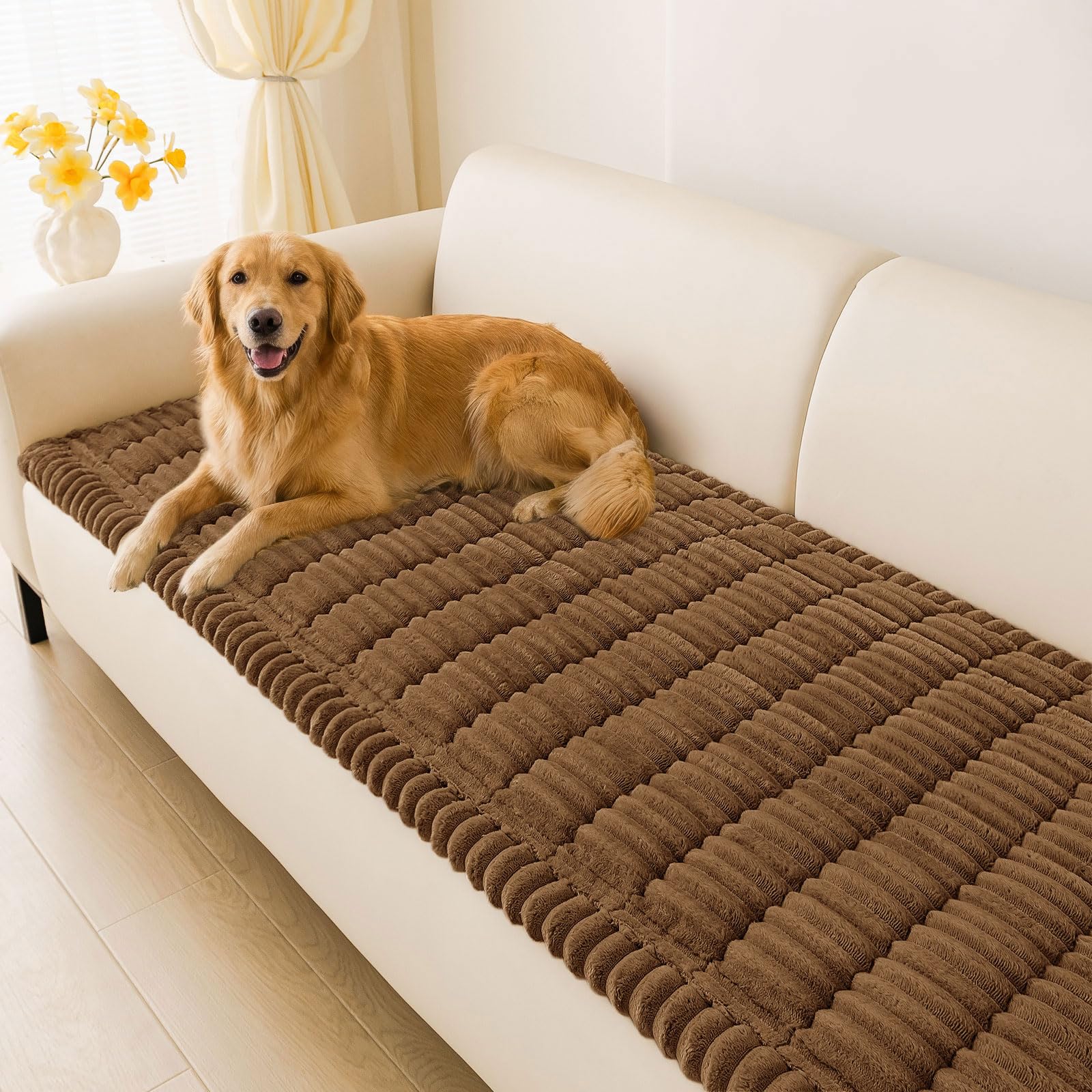 Hyha couch cover for dogs in brown guarding furniture from spills and messes