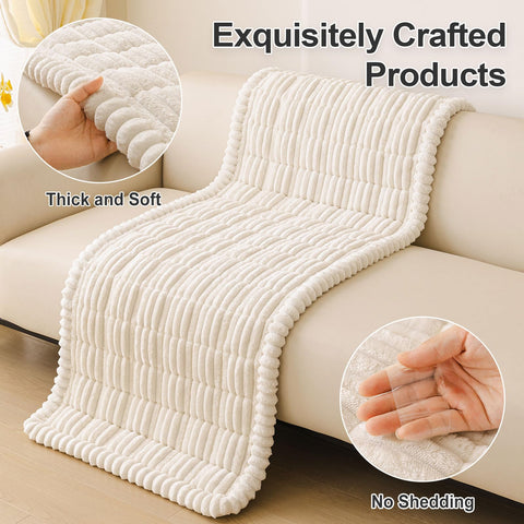 Hyha couch cover offers easy fit on most three cushion sofas