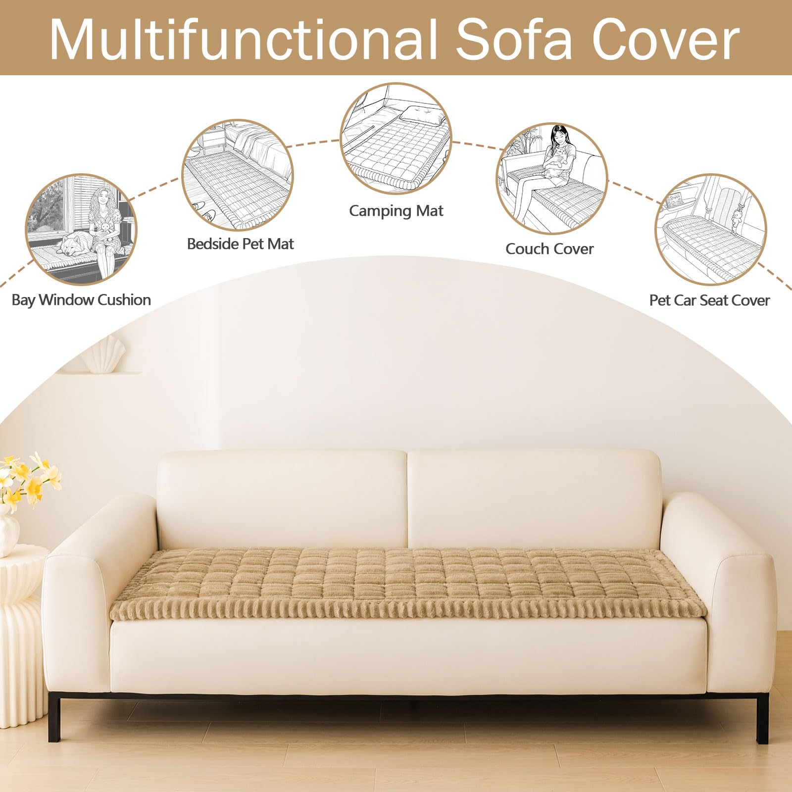 Hyha shed-resistant plush fabric reduces pet hairs on furniture.