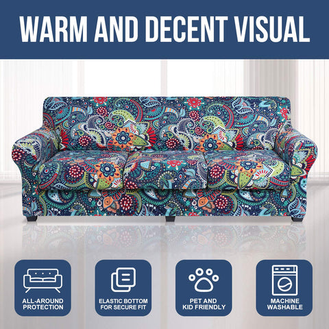 Hyha Paisley floral slipcover is machine washable for easy cleanup.