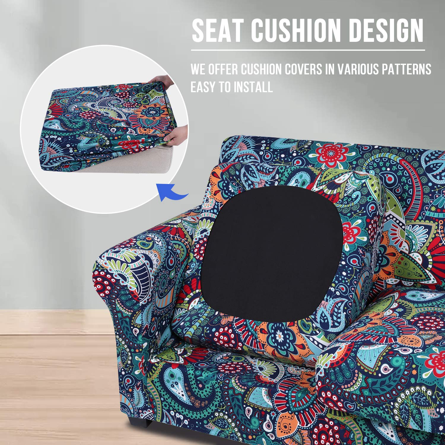 Hyha Paisley floral cushion cover 1 adds vibrant color and guards against stains.