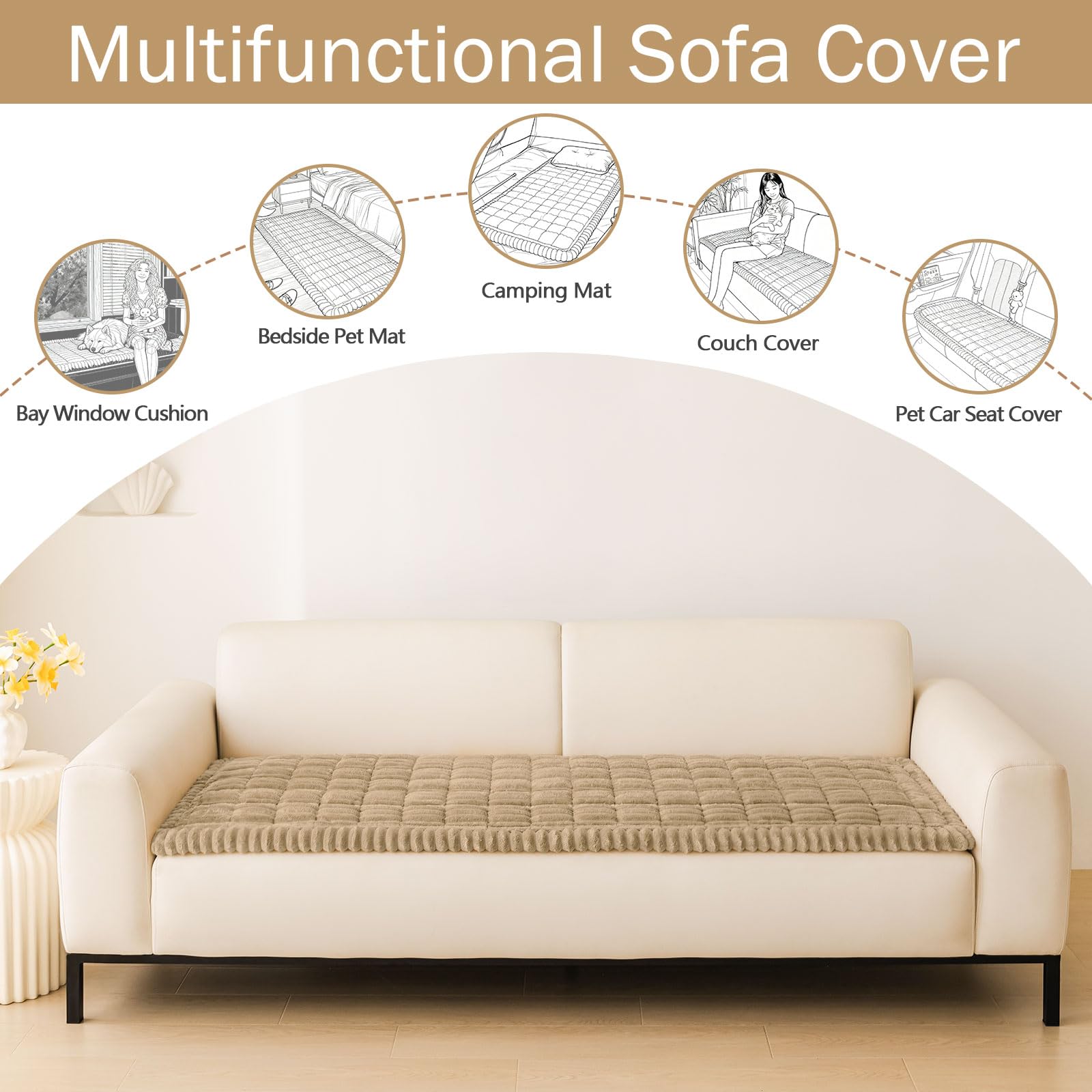 Hyha plush fabric close-up highlights thickness and warmth for pet-friendly lounging.