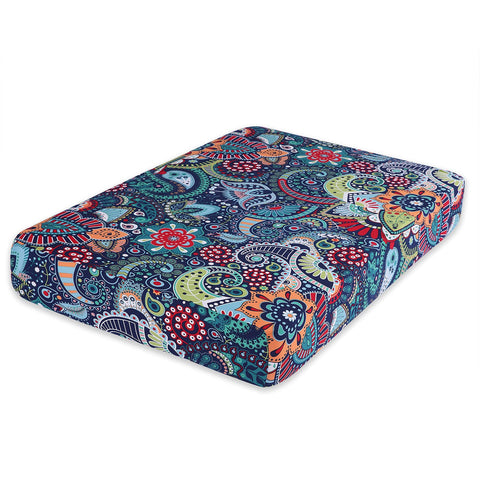 Hyha printed couch cushion cover in floral paisley protects a two-cushion sofa.
