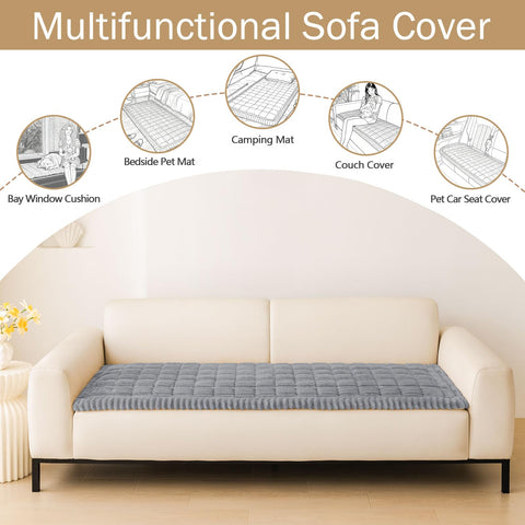 Hyha washable pet couch cover in grey simplifies cleanup after muddy paws.