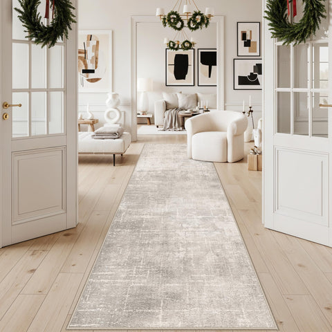 HY Hao Yun Lai beige-cream rug blends with neutral decor.