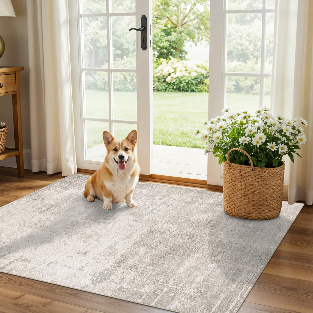 HY HAO YUN LAI washable 3x4 kitchen rug with abstract pattern for easy cleaning