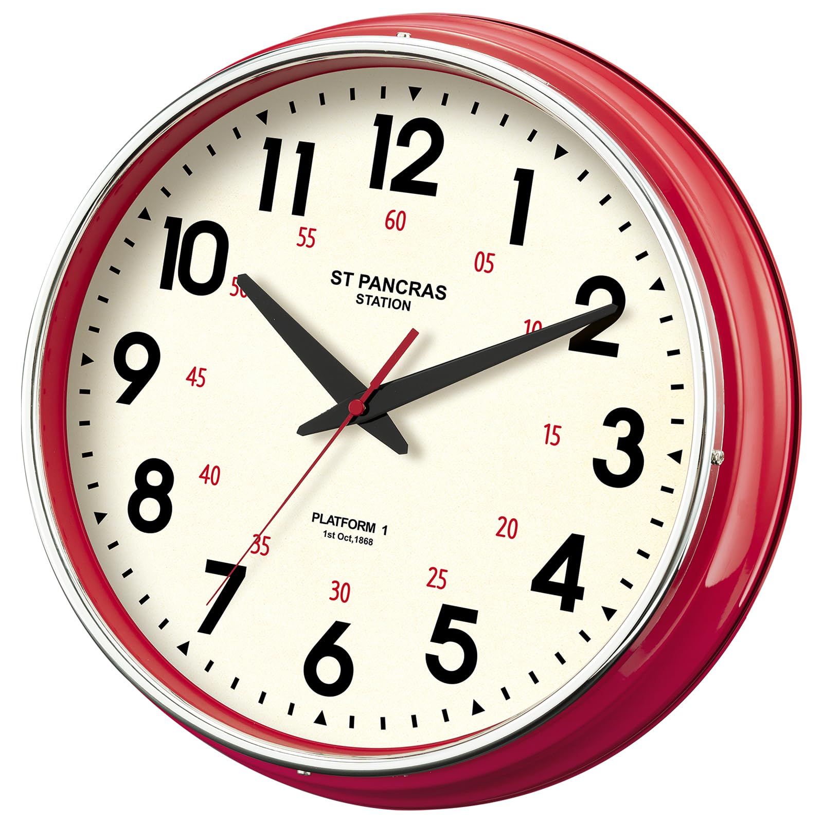 HYJOOY wall clock metal in bedroom for quiet timekeeping