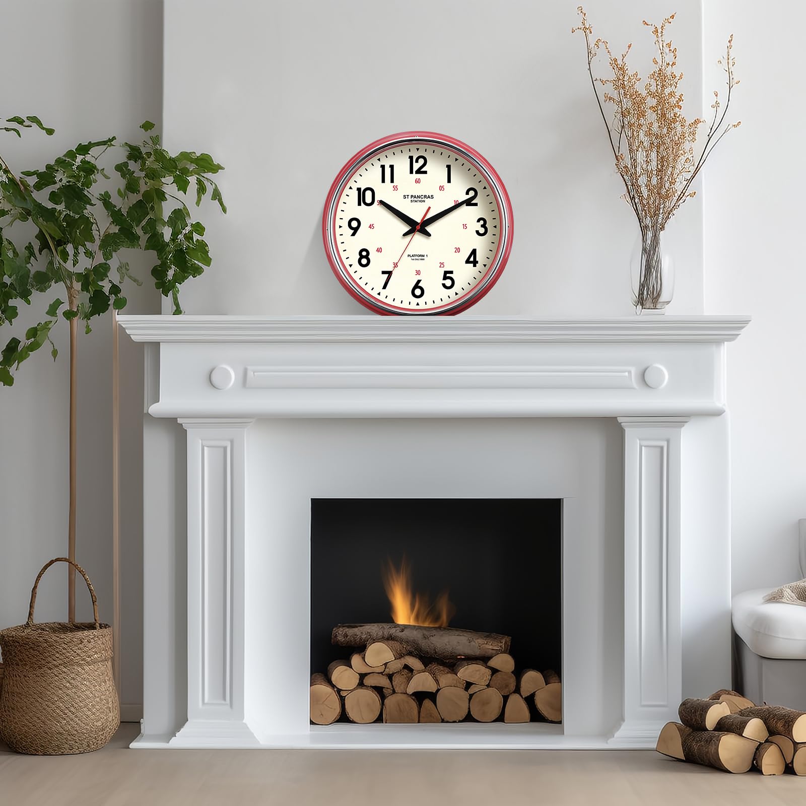 HYJOOY wall clock metal in living room creates a focal point