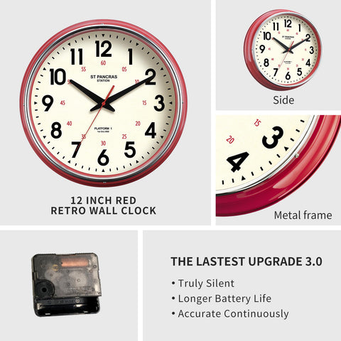 HYJOOY wall clock metal for office spaces with clear dial