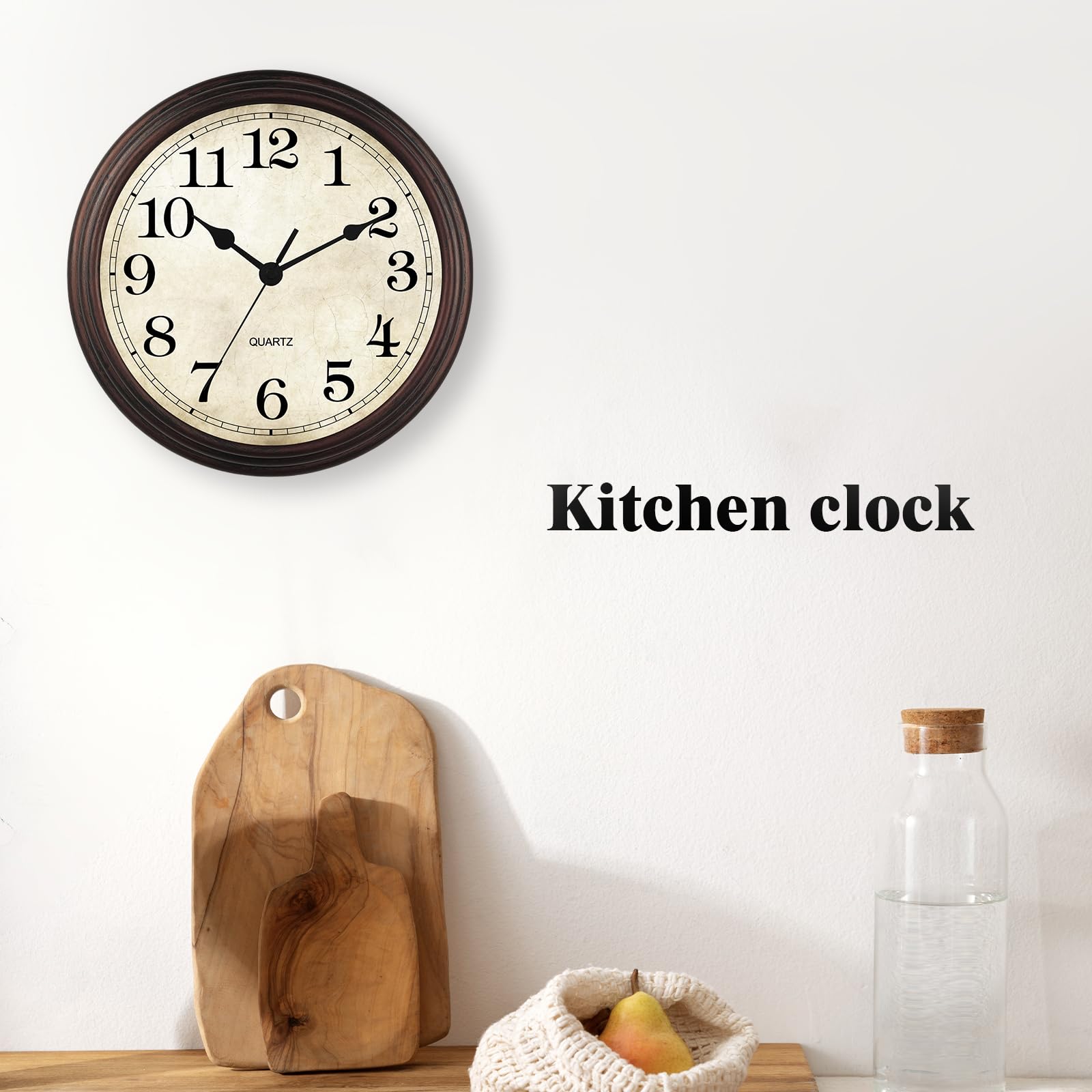 HYLANDA bronze wall clock in kitchen area for versatile decor.