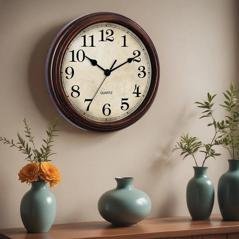 HYLANDA bronze wall clock features an easy-to-read dial for quick time checks.