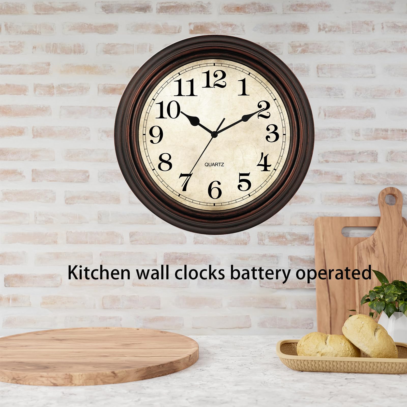 HYLANDA wall clock decor in living room adds vintage charm.