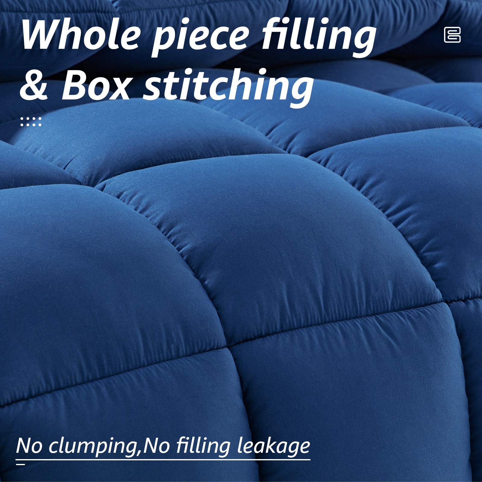 HYLEORY king-size comforter with 3D-7D filling for even warmth without clumping.