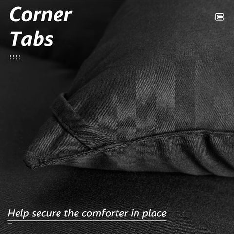 HYLEORY corner tabs keep the comforter in place on the bed.