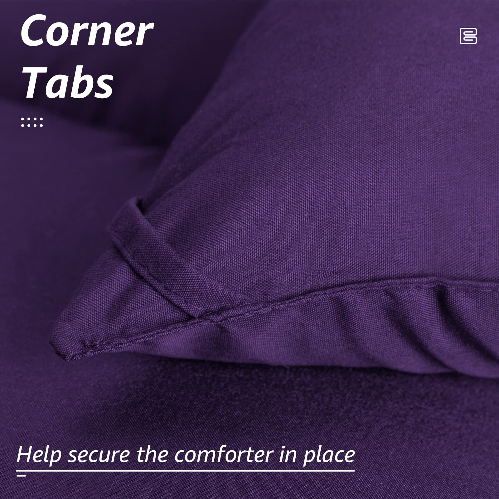 Hyleory corner tabs keep the comforter in place on the bed