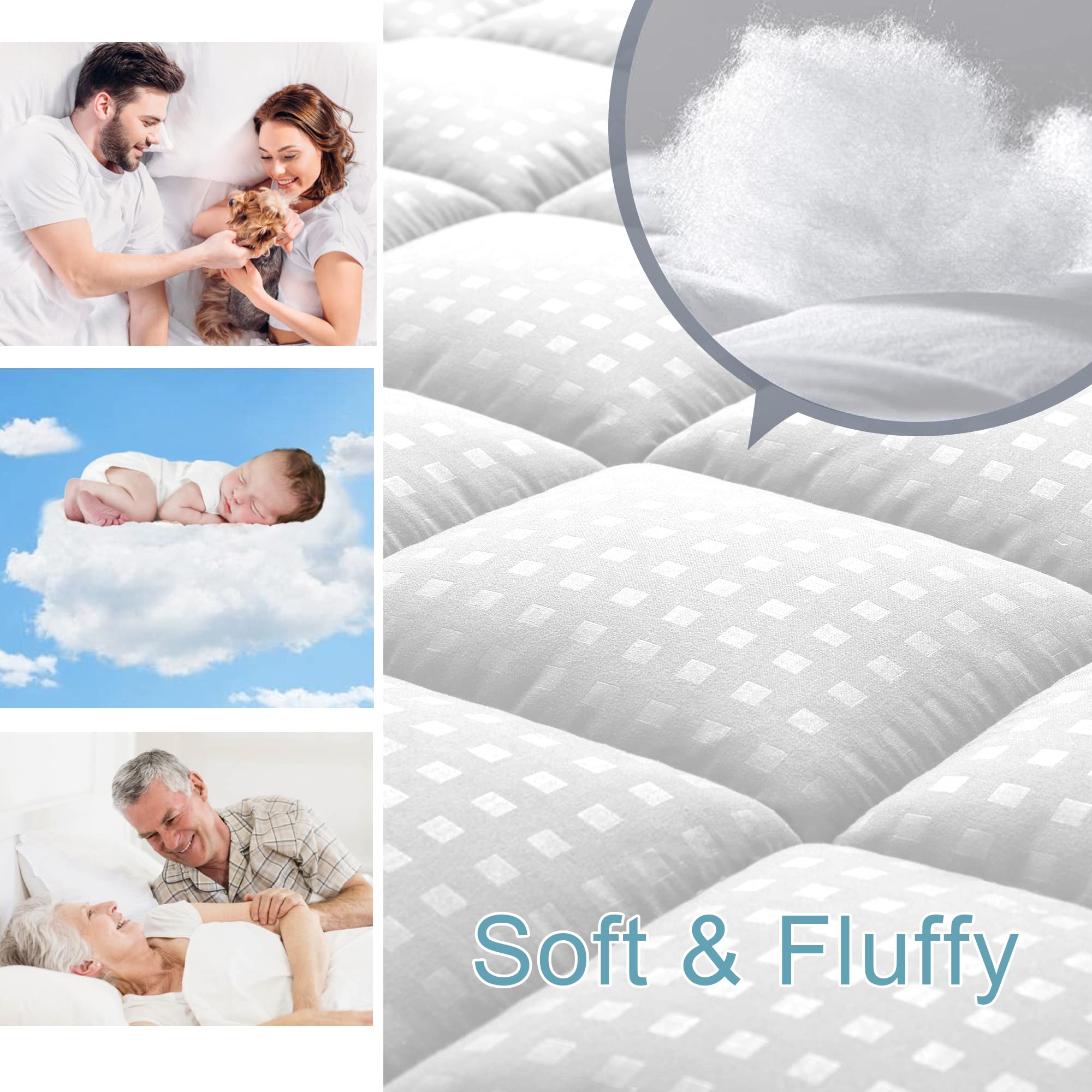 HYLEORY king pad deep-pocket fits up to 21 inches.