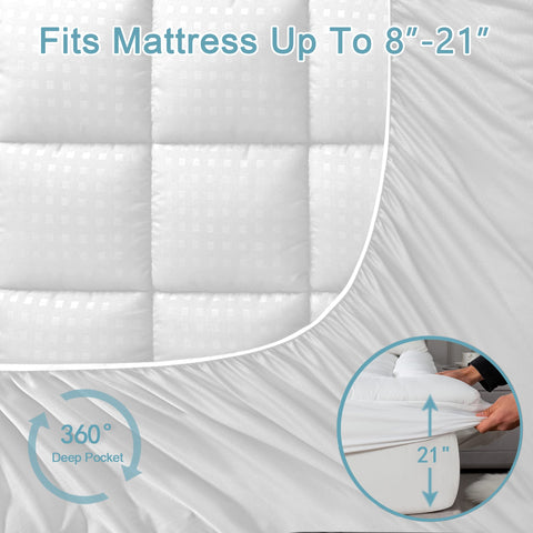 HYLEORY mattress pad machine washable for easy care.