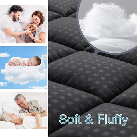 HYLEORY King Mattress Pad quilted top for lasting softness