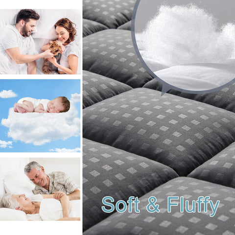 HYLEORY 21-inch deep pocket protects and secures the mattress pad.