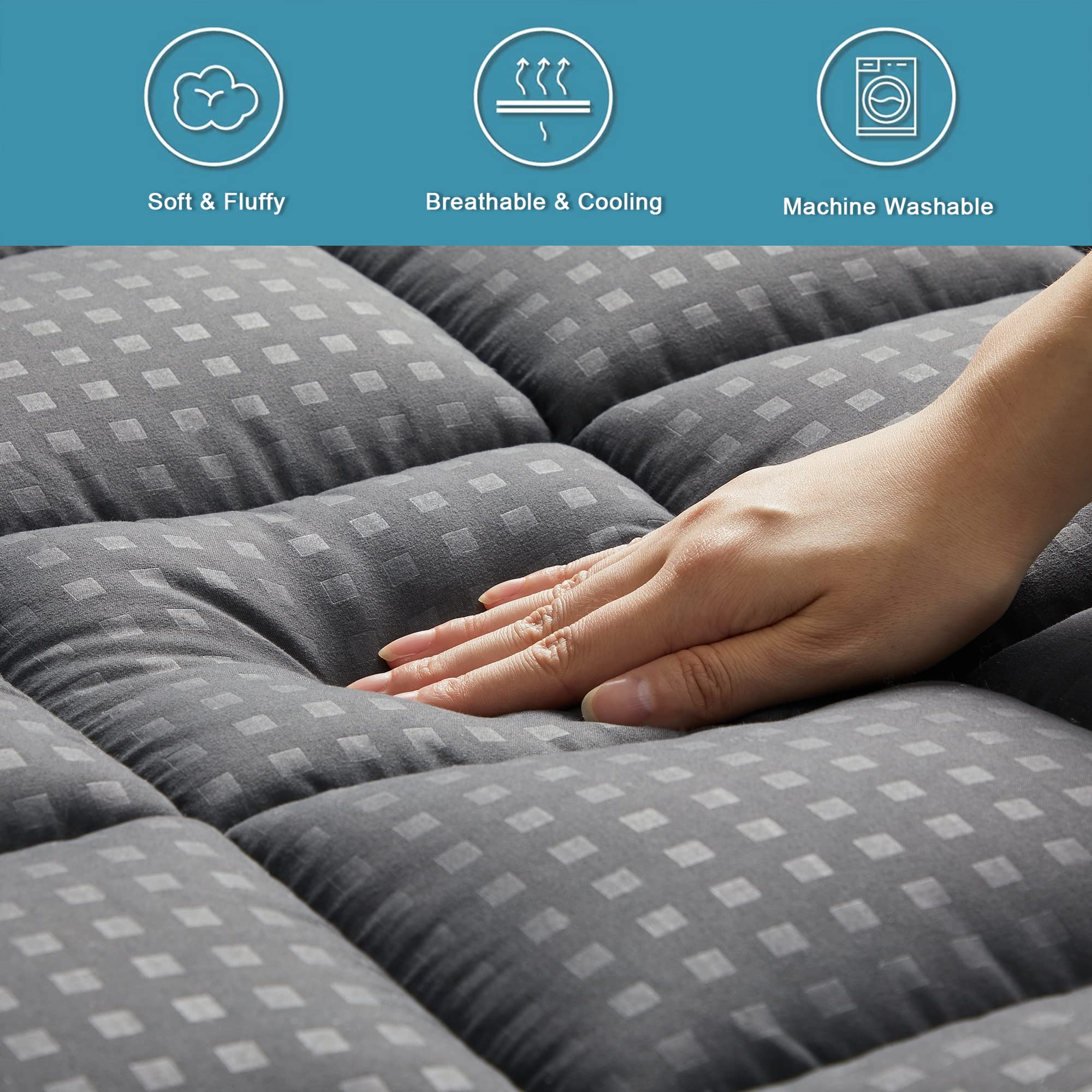 HYLEORY square jacquard stitching prevents shifting during the night