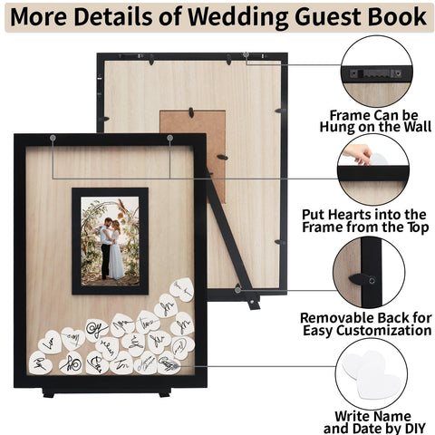 HYMENEX personalized guestbook frame displaying cherished photos at events.