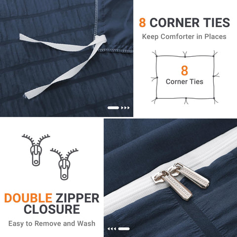 HYMOKEGE eight corner ties securing the duvet for a neat bed