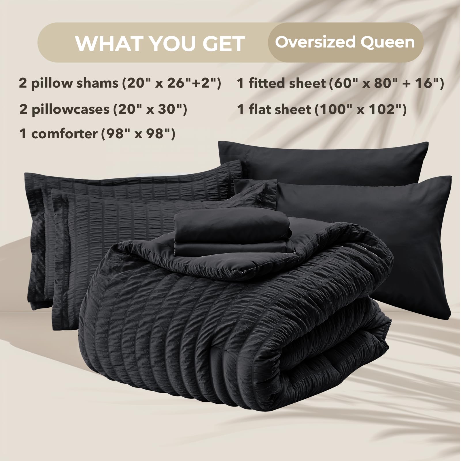 HYMOKEGE bedding set packed in a vacuum bag for easy shipping