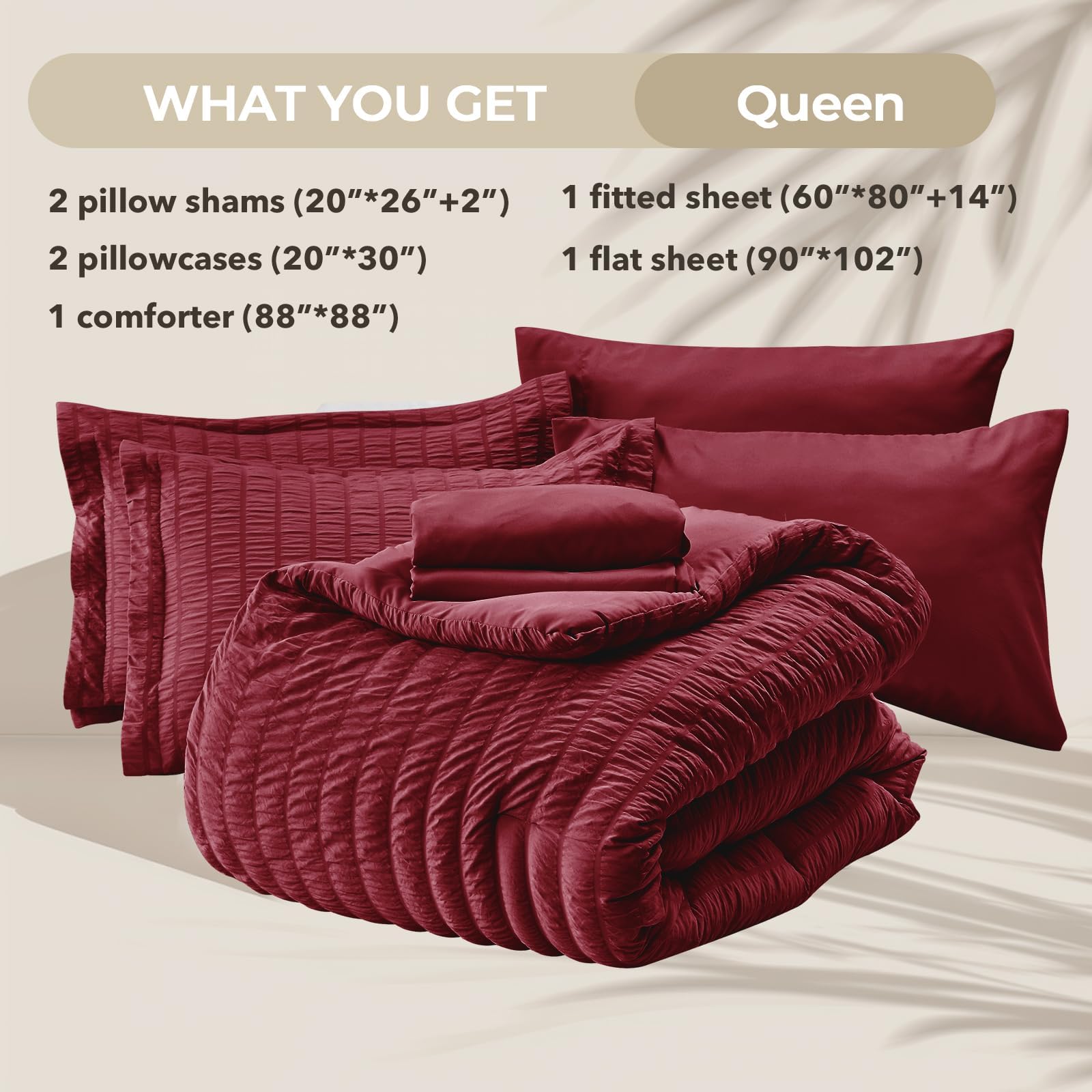 HYMOKEGE Burgundy Queen Pillowcases closeup reveals soft brushed microfiber feel