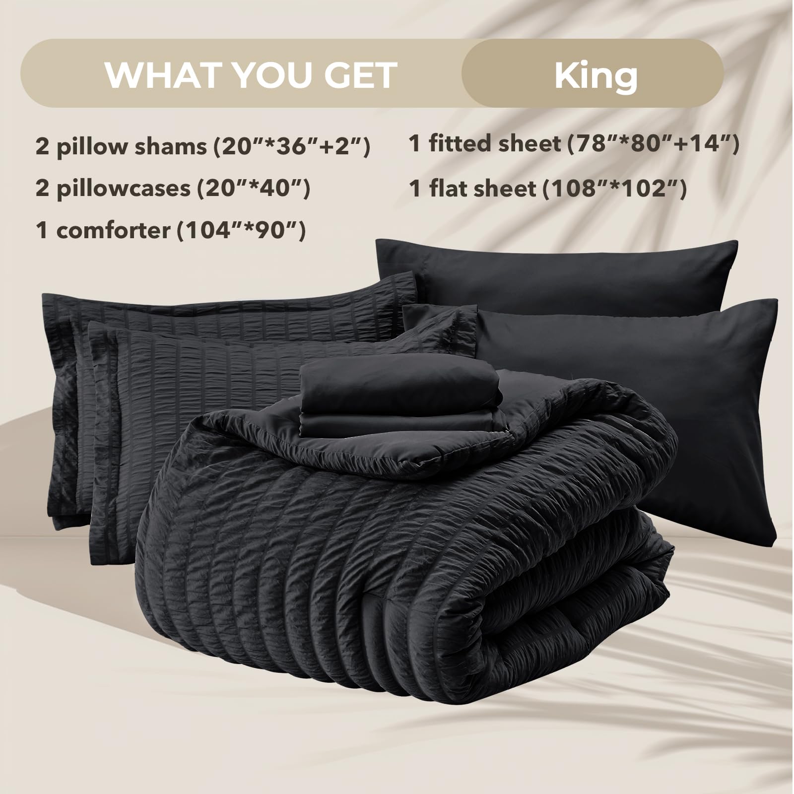 HYMOKEGE comforter 104x90 offers generous king-bed coverage.